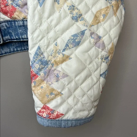 Blank NYC Making Memories Patchwork Quilted Jacket Denim Trim Oversized Small - Picture 4 of 14